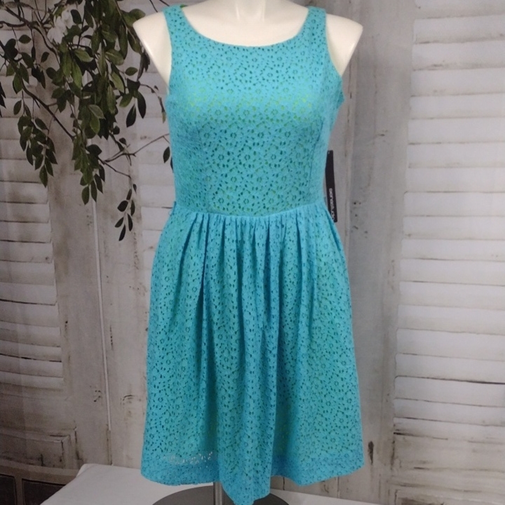 Siena Studio Turquoise Lace Midi Dress Size 14 NWT